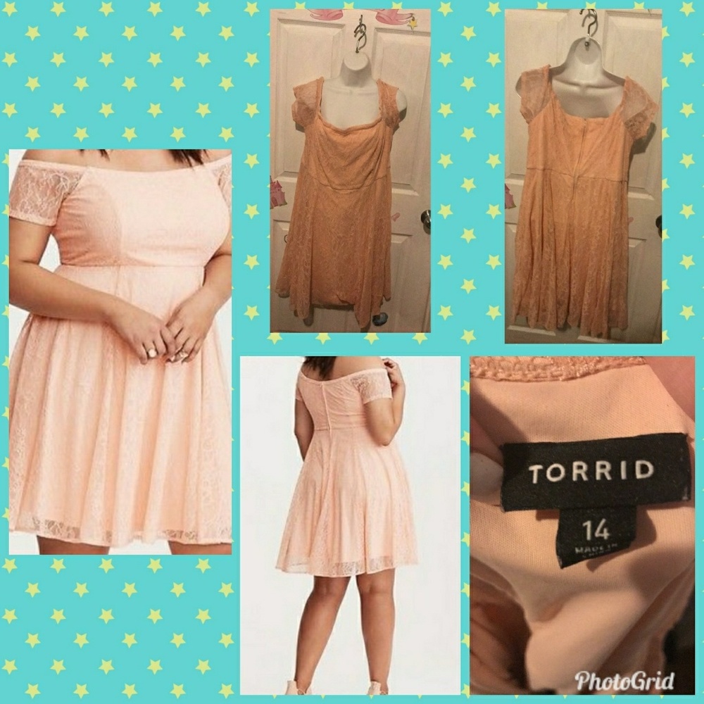 Torrid lace blush skater dress 14